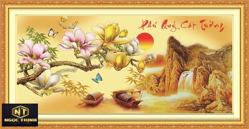 Tranh đính đá Phú Quý Cát Tường VS347 KT:100*50CM