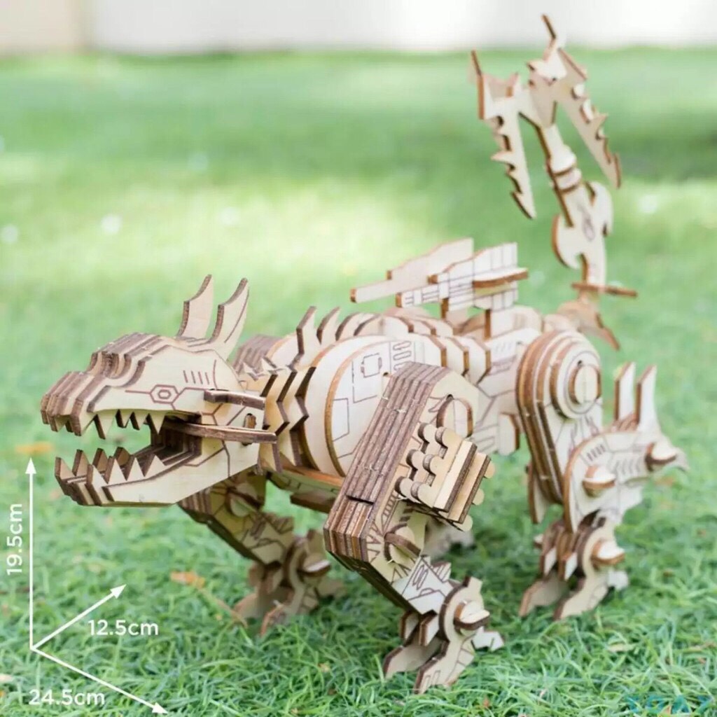 Đồ chơi lắp ráp 3D gỗ- Mô hình Robot Khủng Long Ravage-Cắt laser