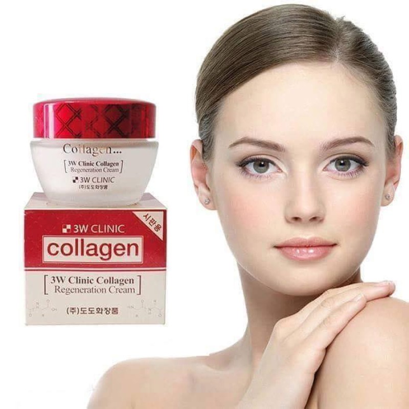 [Chính hãng] Kem dưỡng trắng da chống lão hóa 3W Clinic Collagen Regeneration Cream 60ml nhập khẩu