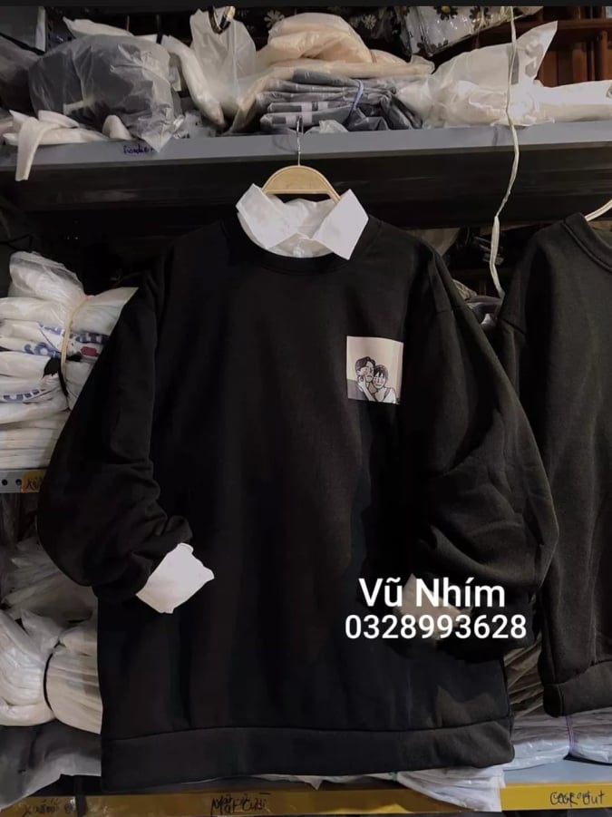 Áo nỉ sweater đôi bạn thân 2 (trọng lượng từ 40kg đến 75kg)