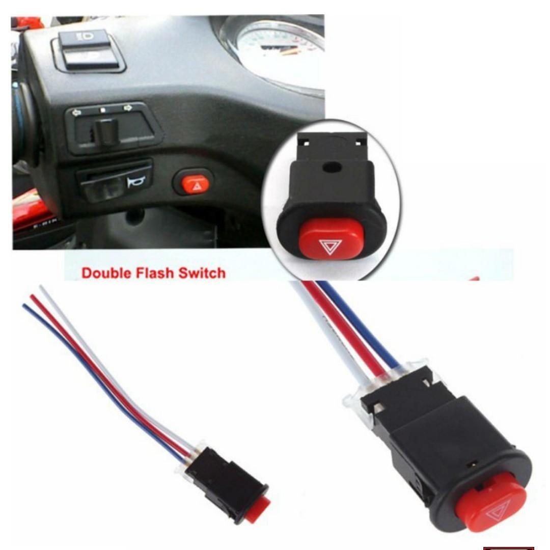 Công tắt 3 dây Hazard dừng khẩn cấp xin đường nhấp nháy 4 bóng xi nhan, kiểu xe hơi.