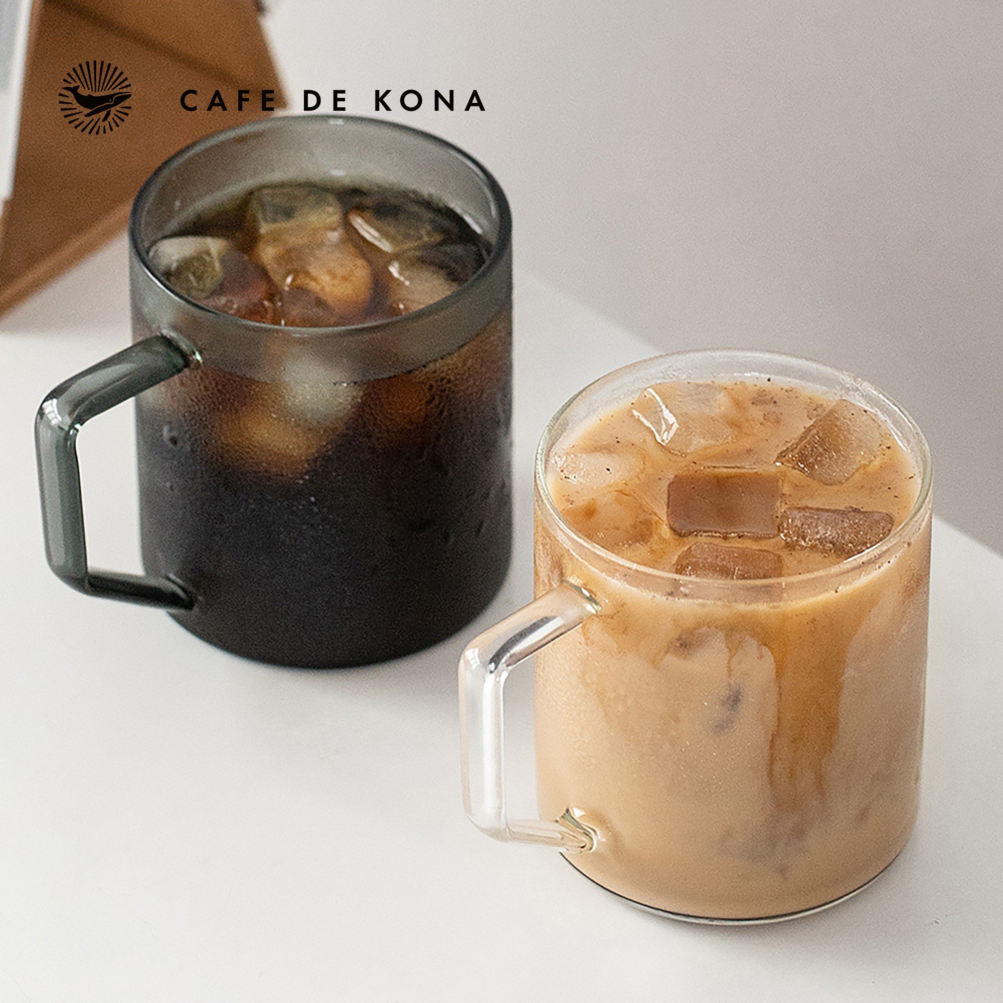 [HCM]Ly thủy tinh uống trà cà phê 360ml Cafede Kona