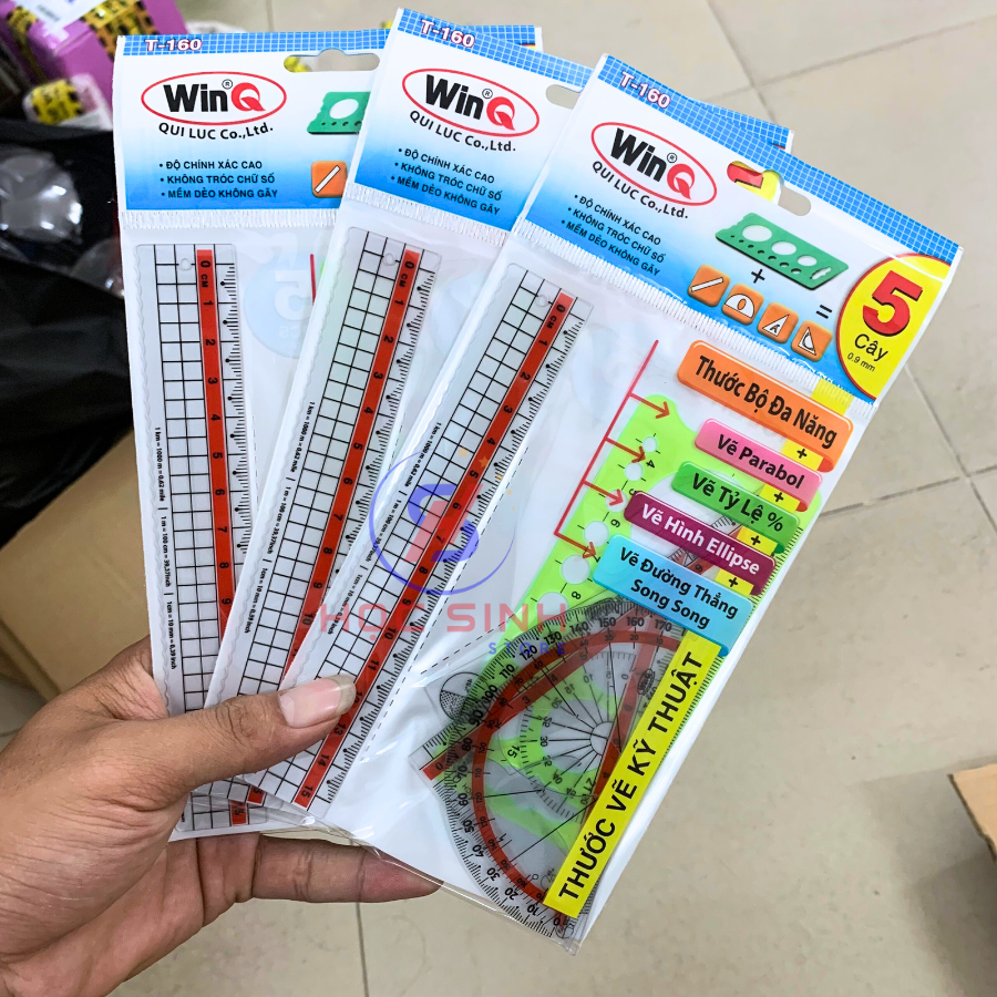 Thước Dẻo Bộ 5 Món WinQ T160 Dùng Để Học Toán Hình