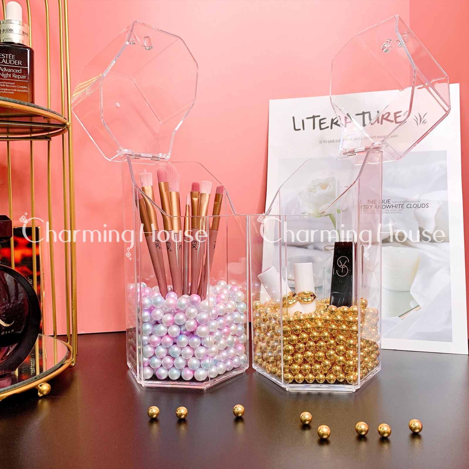 Hộp đựng cọ trang điểm lục giác