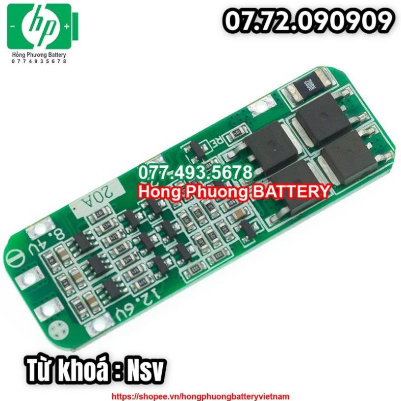 Nsv Mạch bảo vệ pin Lion 3S 12.6V 20A
