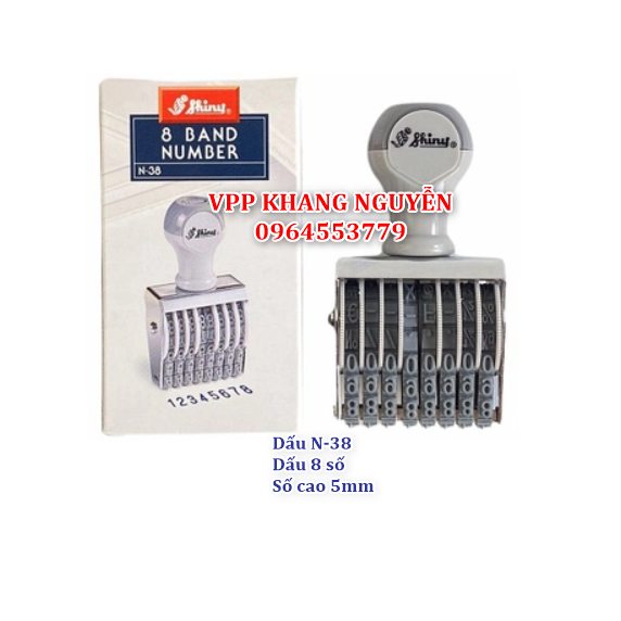 Dấu Cao Su Shiny 8 Số Size 5-7-9-11mm