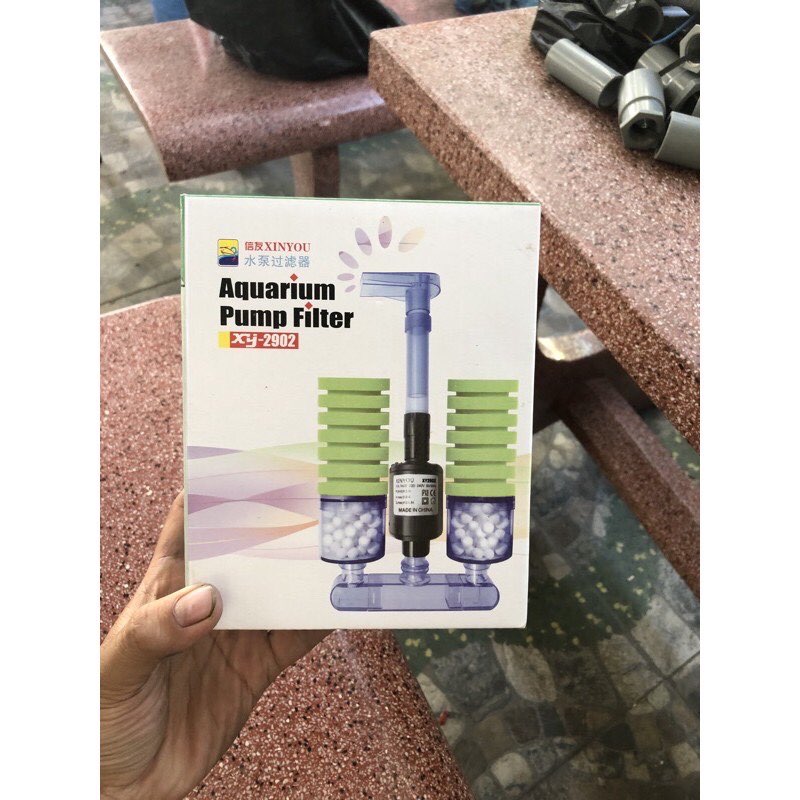 Máy lọc bio 2 lá phổi có máy bơm xy-2902 cho cá cảnh và tép siêu hiệu quả