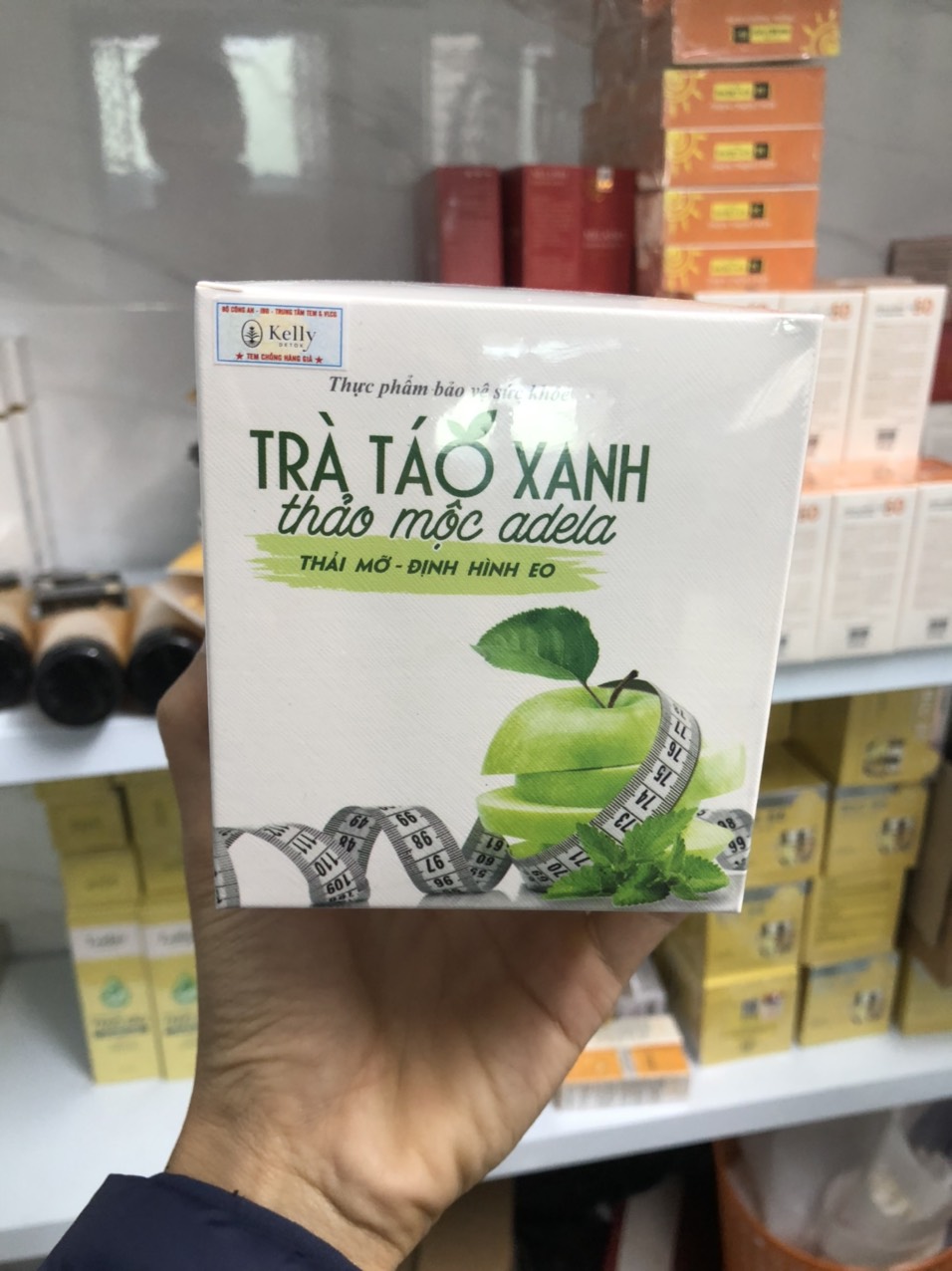 (Tặng 3 gói lẻ) Trà táo xanh giảm cân kelly