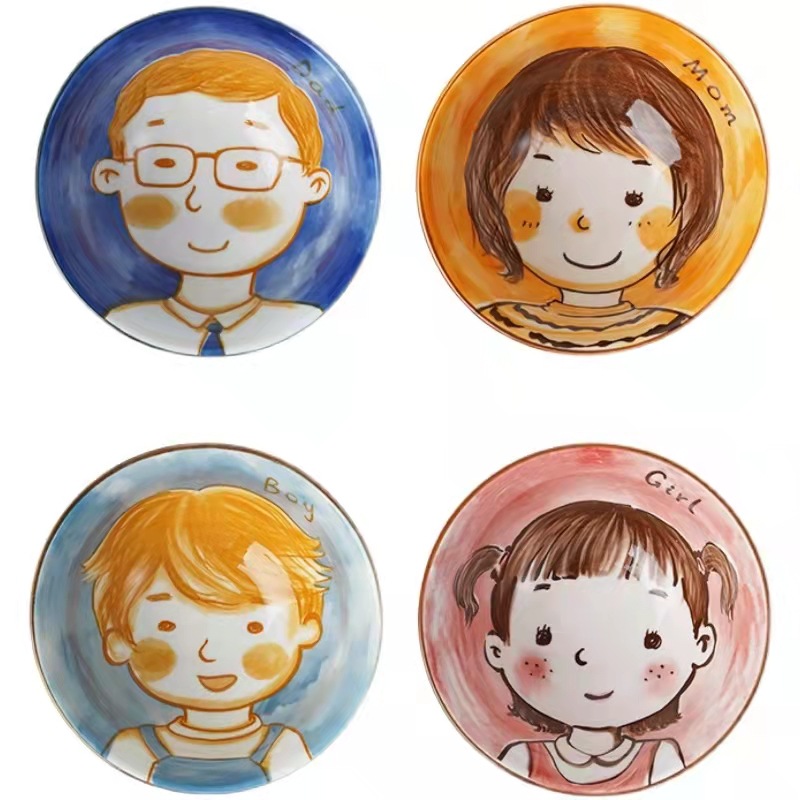 Bộ chén ăn gia đình (ÔNG - BÀ - BỐ - MẸ - CON TRAI - CON GÁI ) - Gốm Sứ - Chất lượng cao
