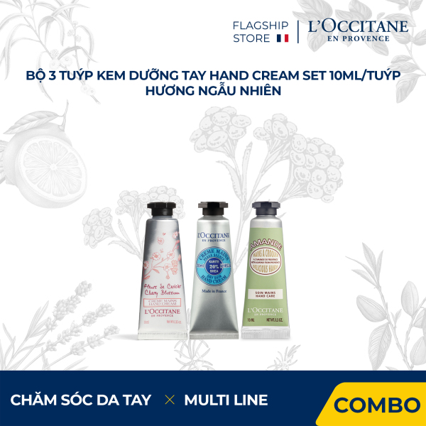 Bộ 3 tuýp kem dưỡng tay LOccitane Hand Cream Set 10ml/tuýp