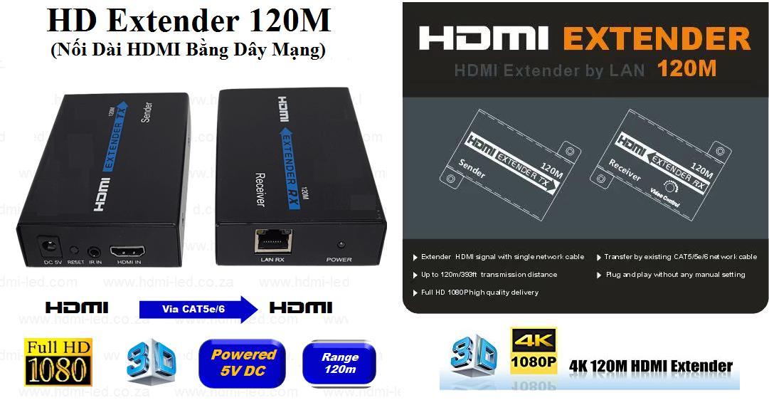 [HCM]HD Extender 120M (Nối Dài HDMI bằng Dây LAN 120m)