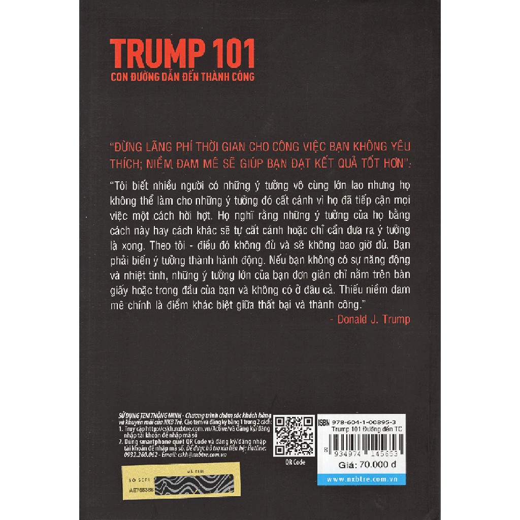 NXB Trẻ - TRUMP 101: CON ĐƯỜNG DẪN ĐẾN THÀNH CÔNG