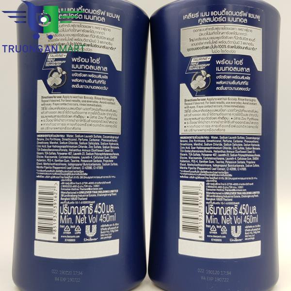 Dầu Gội Thái Lan Clear Men Cool Sport Method Bạc Hà 450Ml