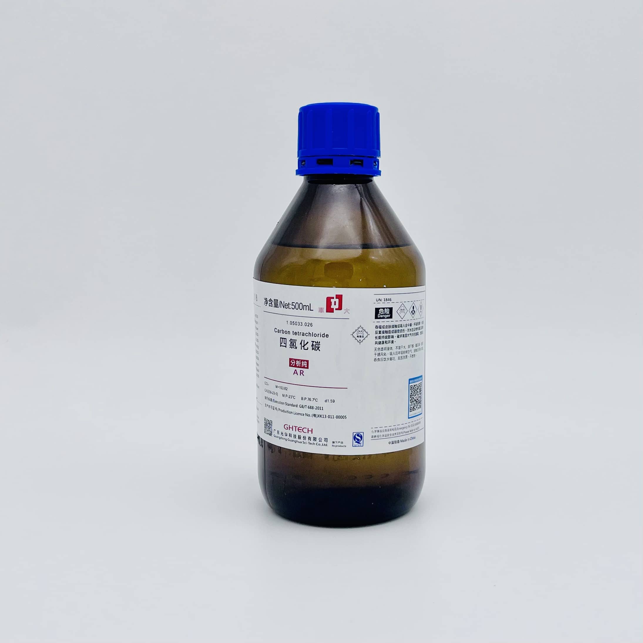 Hóa chất Carbon Tetrachloride (Chai 500ML, AR, GHTECH, Cas 56-23-5)