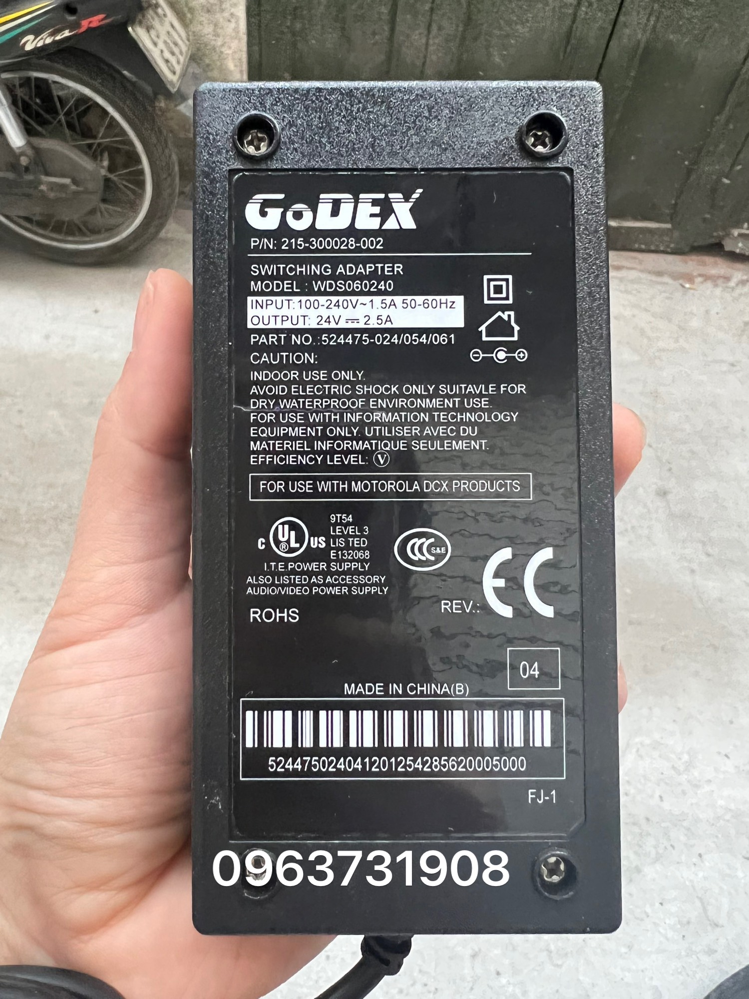 Adapter nguồn máy in godex g530 24v 2.5a bảo hành 12 tháng