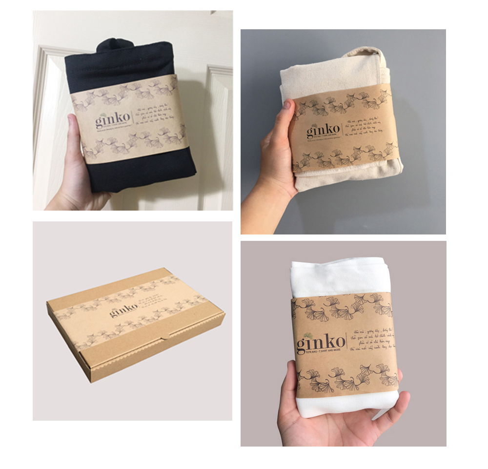 Túi Vải Tote GINKO Kiểu Basic Dây Kéo In Hình Yeah G05