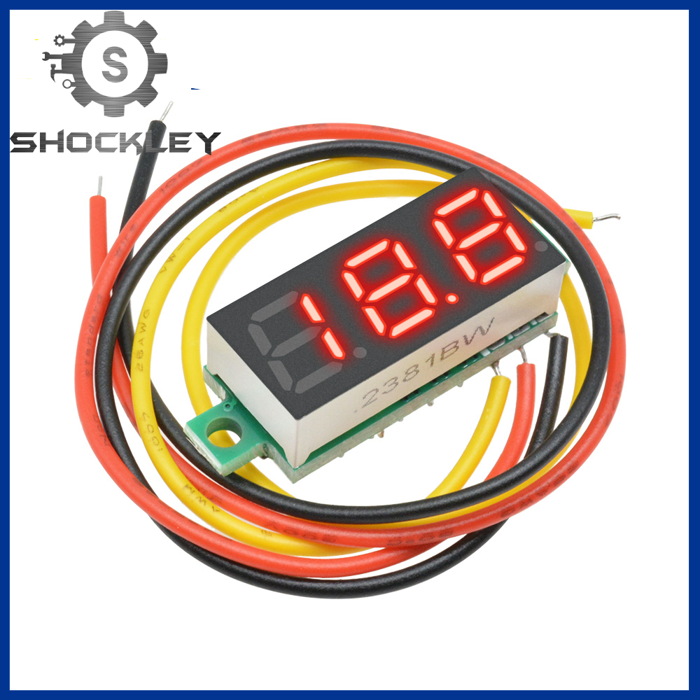 Shockley 0.28" Red LED DC Voltmeter Digital Display Voltmeter 0-100v Voltage 12V 24V