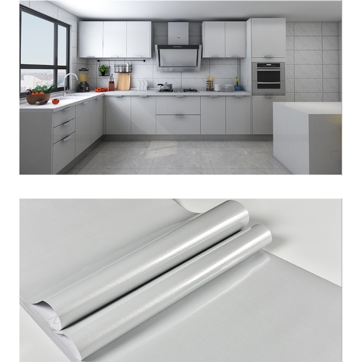 5 Mét Decal Dán Bếp Khổ 60cm Rộng Tráng Nhôm Chịu Nhiệt Có Keo - MẶT TRƠN BÓNG MÀU BẠC