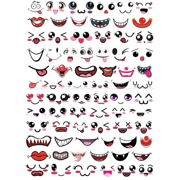 Hình dán biểu cảm cảm xúc mouth /Sticker biểu cảm dễhukwng miệng mồm