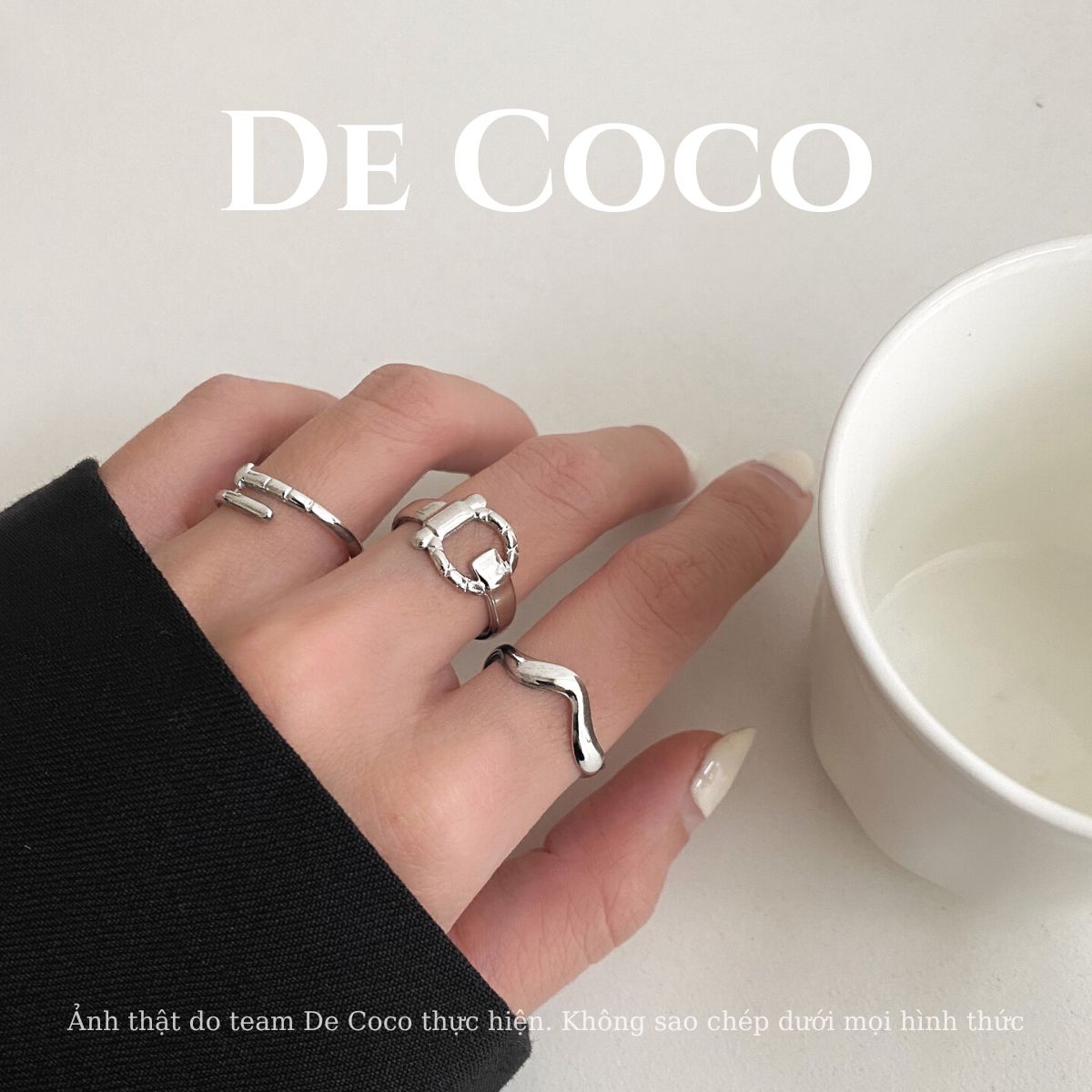 [KHÔNG ĐEN GỈ] Nhẫn titanitum Oxy De Coco