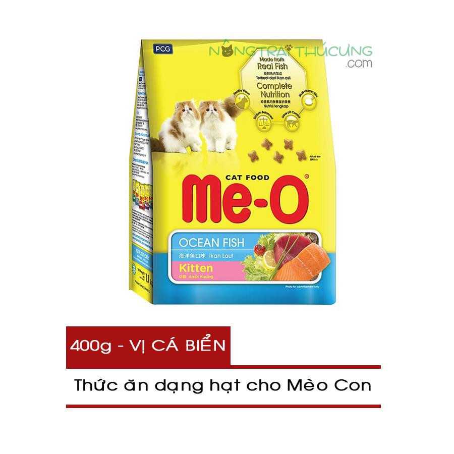 Thức ăn hạt cho mèo con me-o gói 400g - vị cá biển -