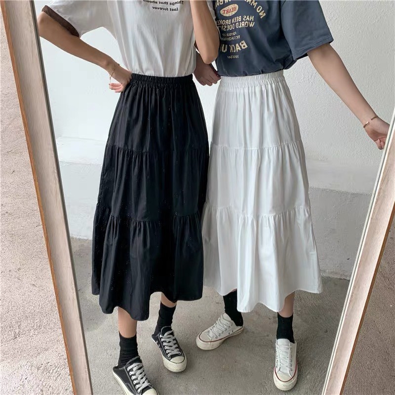 Chân váy vintage nữ 🦋 váy voan nữ dáng dài 2 lớp siêu xinh 2 màu 🦋