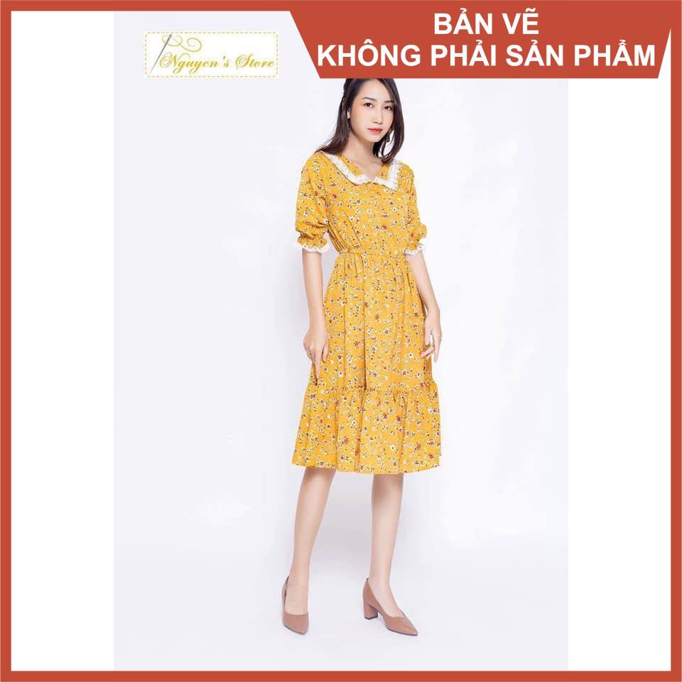 Rập giấy đầm cổ sen nhọn mã 775