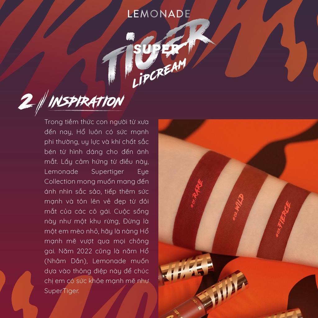 Son Kem Lì Lemonade Supertiger Matte Lipcream 5g