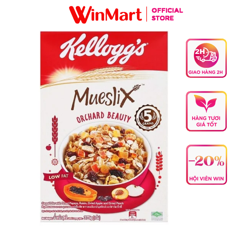 [Siêu thị WinMart] - Ngũ cốc dinh dưỡng Mueslix Orchard Beauty Kellogg's hộp 375g