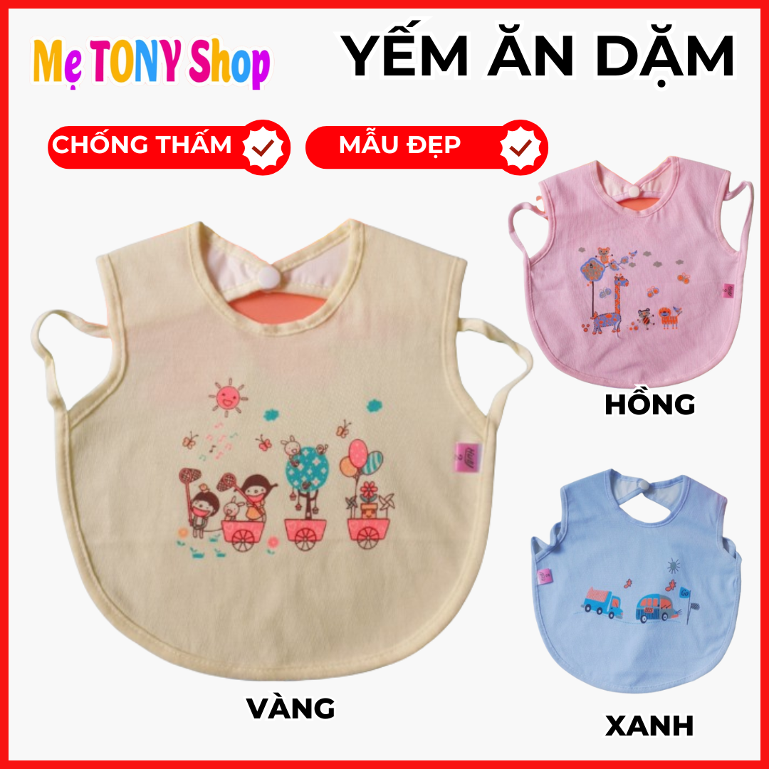[Waterproof] Waterproof Cotton Bibs (with Buttons)