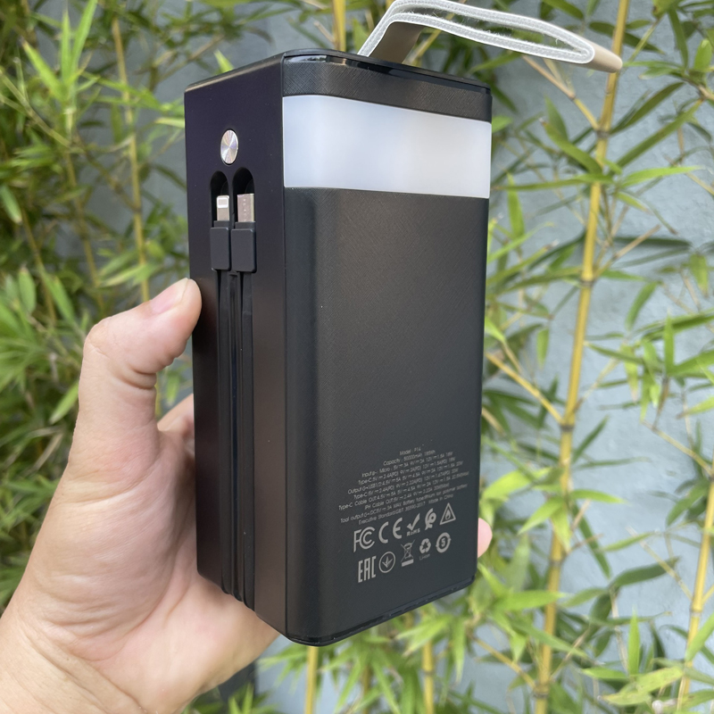 Phantom p14 Quick Charge power bank 50000mAh battery flashlight-built-in 4 cables for QC 22.5 and PD 20W best computer