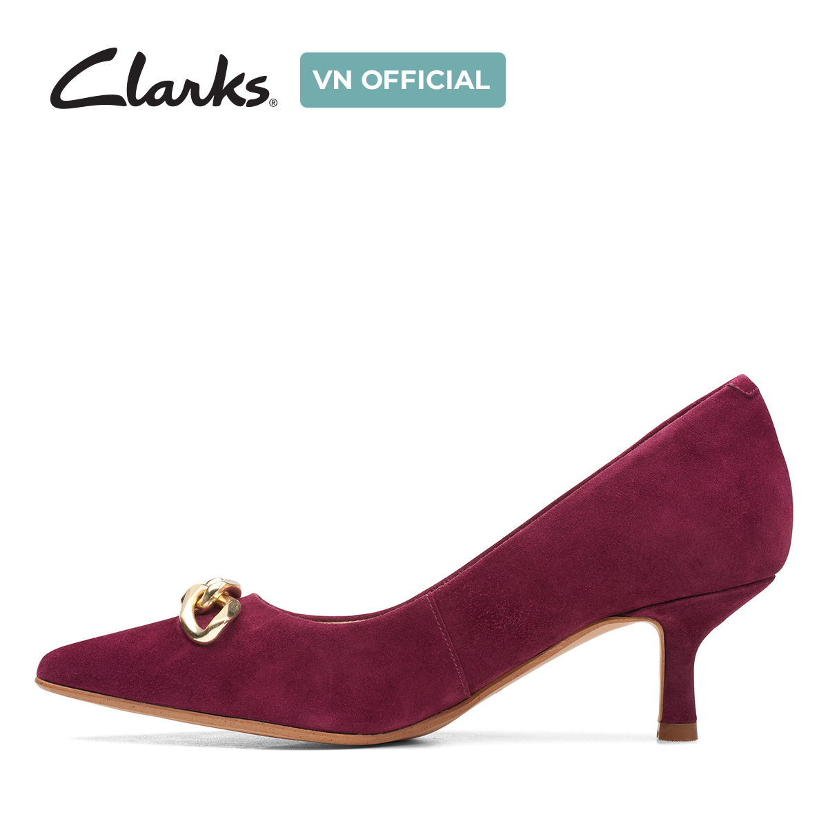 Giày Cao Gót 5.5cm Da Lộn Nữ Clarks - Violet55 Trim