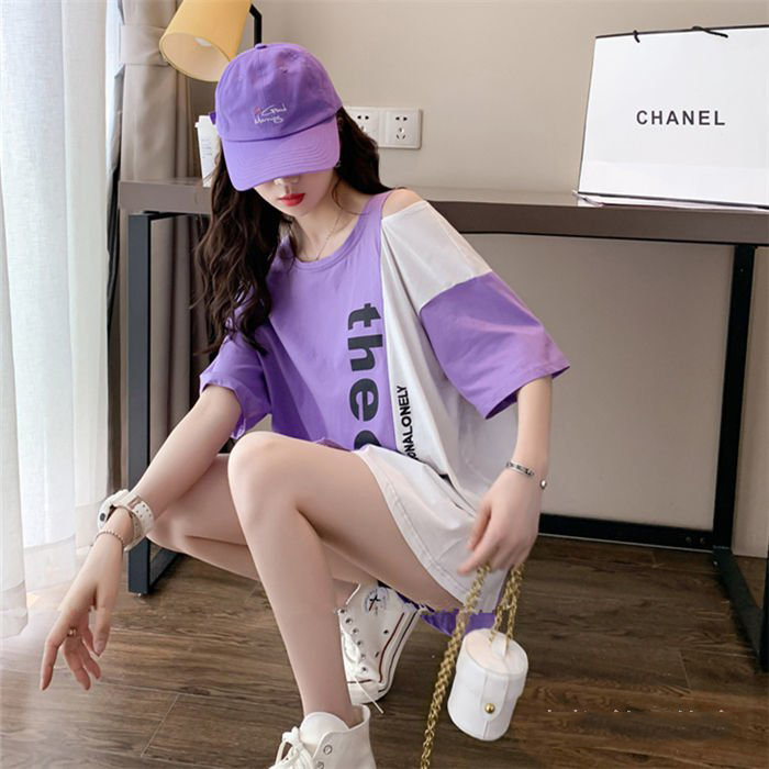 Áo thun nữ phối màu cá tính