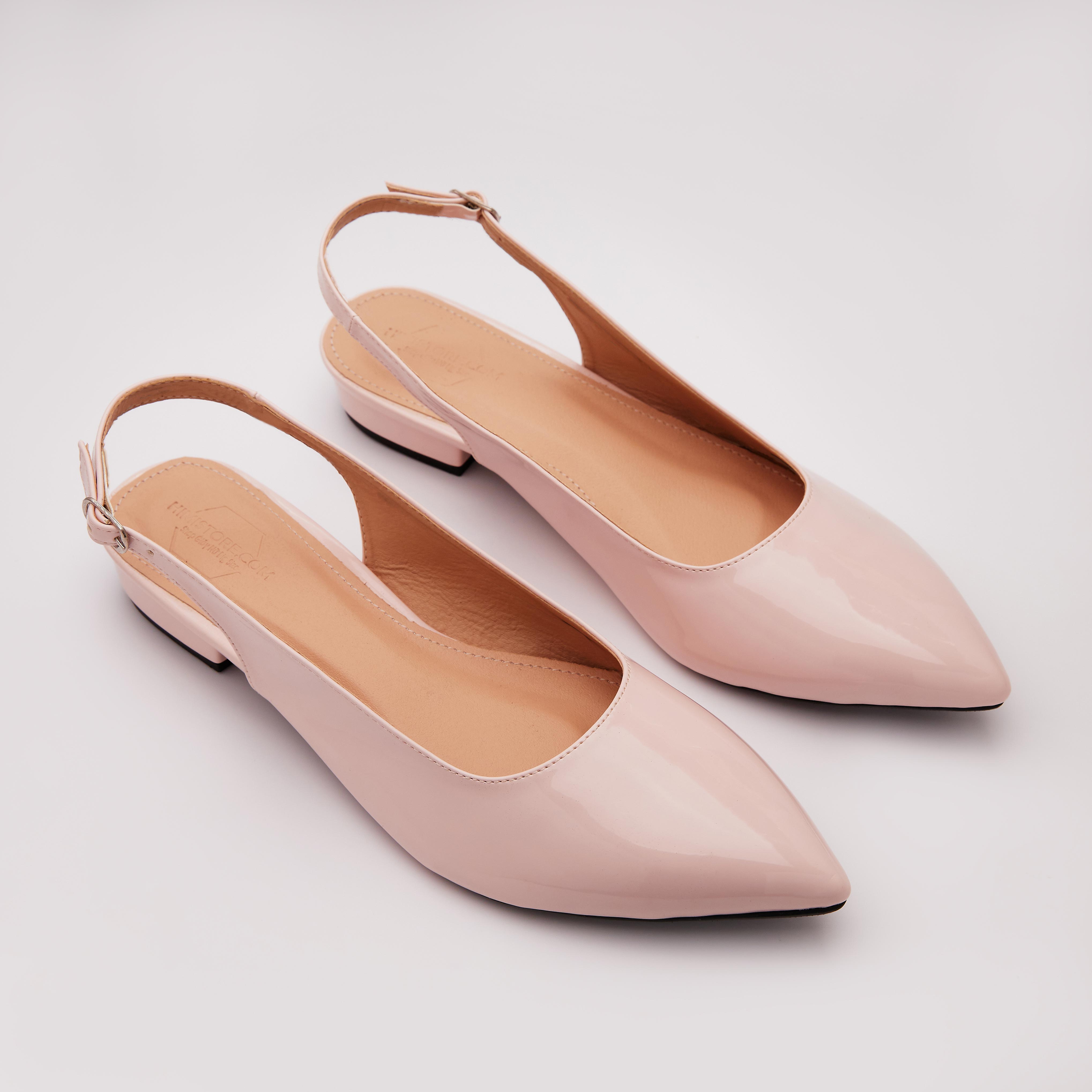 Giày Sandal Mũi Nhọn Da Bóng Basic Công Sở Thương Hiệu Himistore