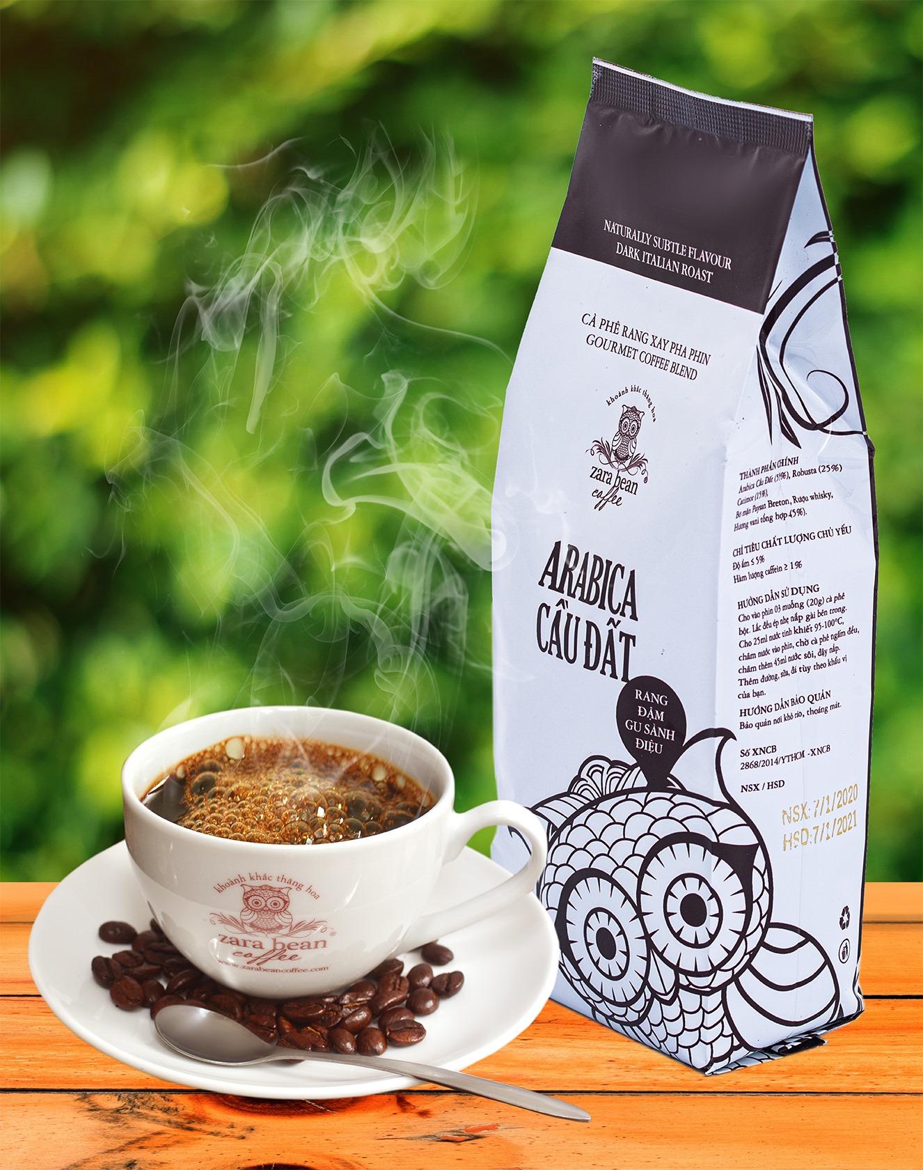 [HCM]CÀ PHÊ PHA PHIN ARABICA CẦU ĐẤT - TÚI 250g  - Zara Bean Coffee