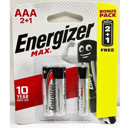 Combo 2 vỉ pin AAA Energizer Alkaline chính hãng (1 vỉ 3 viên)