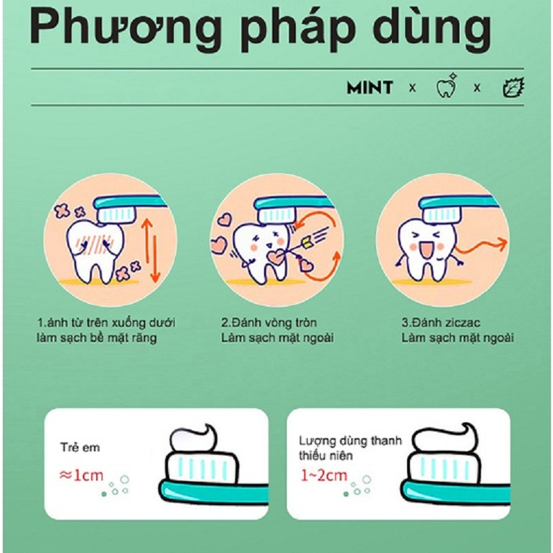 Kem đánh răng kháng khuẩn hương bạc hà sảng khoái, làm sạch sâu răng, khử mùi hôi miệng và làm trắng răng