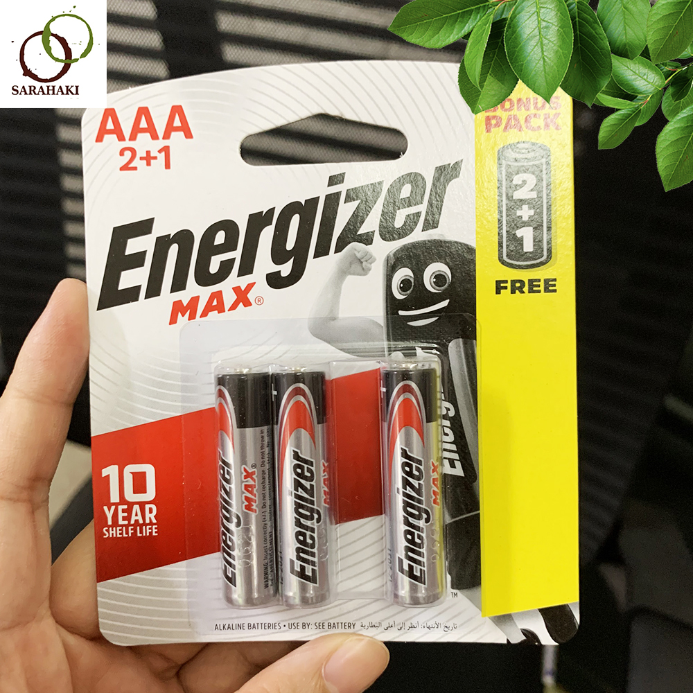 Vỉ 3 viên Pin AAA Energizer Max E92 Alkaline chính hãng