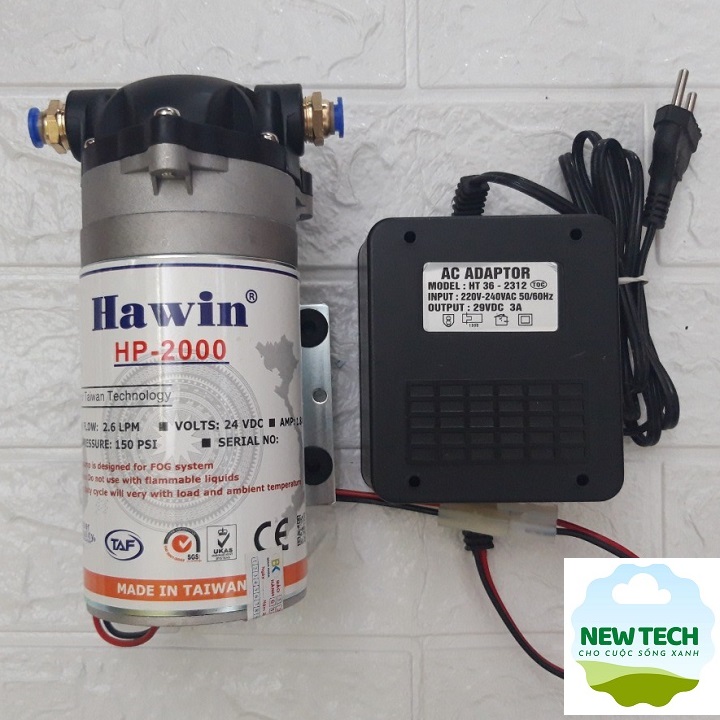Máy phun sương HP-2000 kèm nguồn 29V hiệu Hawin (Phun từ 20 đến 50 Béc)