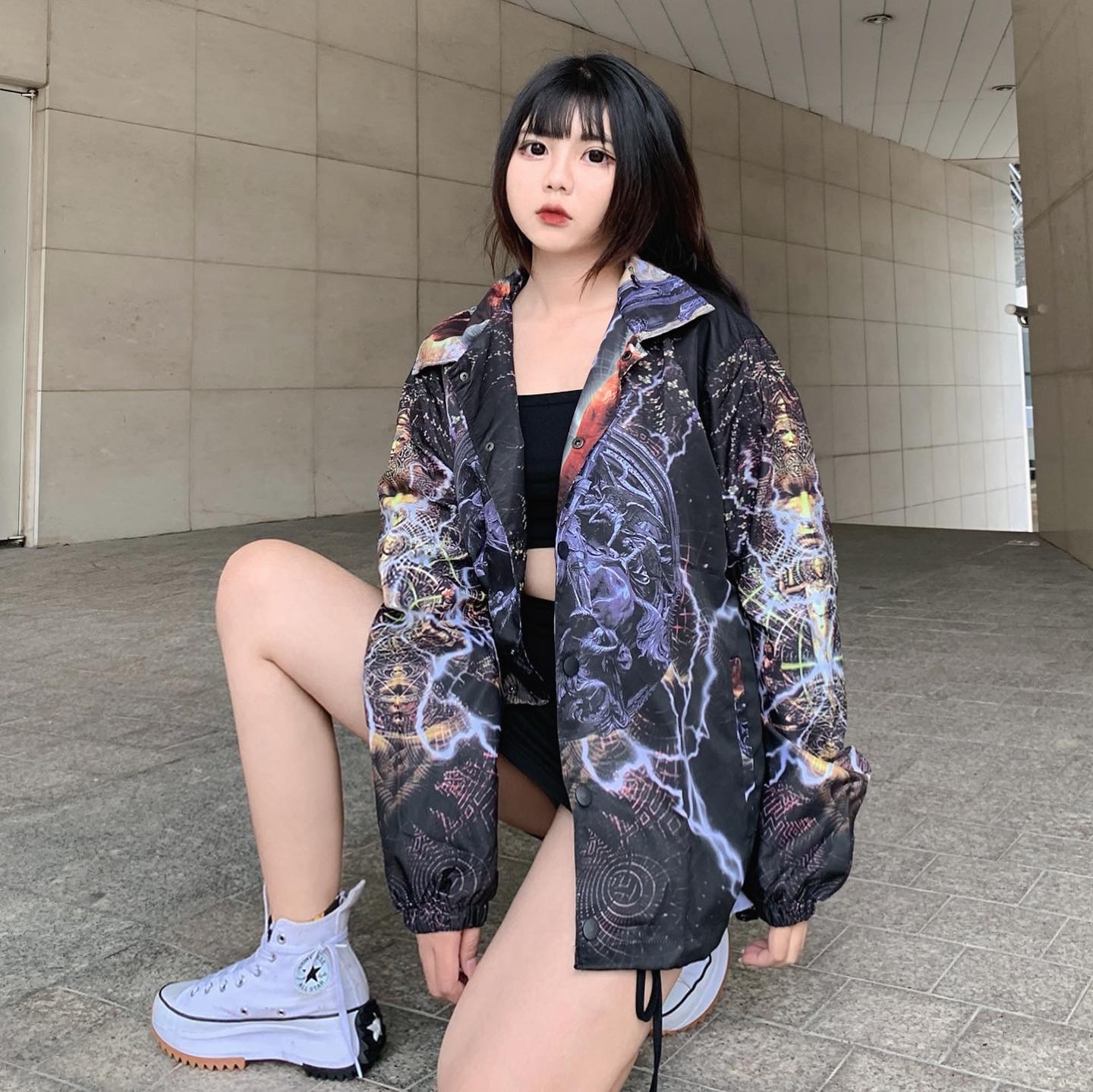 PARADOX Áo khoác dù KNIGHT OVER-PRINTED JACKET