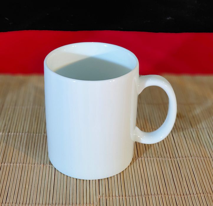 Set 2 ly sứ trắng trơn 350ml trụ cao có quai - cốc nước, ly nước, cafe