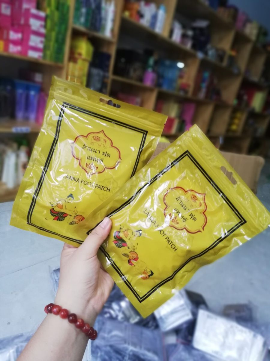 Miếng dán thải độc chân chính hãng thái lan LANNA FOOT PATCH 
