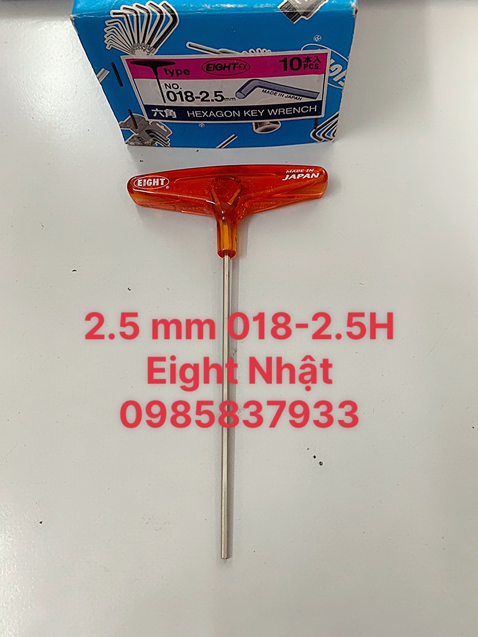 [Freeship +quà tặng 19k] Tay vặn lục giác chữ T 2.5 mm 018-2.5H Nhật Eight tại Máy cầm tay NTT cho ốc chìm dễ dàng hiệu quả