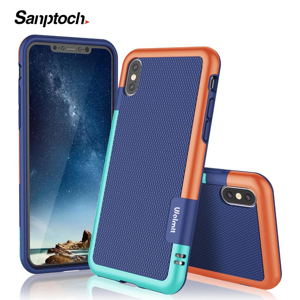 Ốp Sanptoch bằng silicon+TPU mềm chống sốc trơn trượt thiết kế vỏ bọc 3 màu dành cho Iphone 7 8 6 6S Plus 11 Pro Max X Xs Max XR giá tốt - INTL