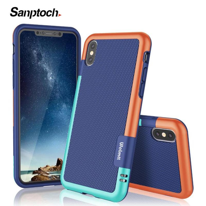 Ốp Sanptoch bằng silicon+TPU mềm, chống sốc trơn trượt, thiết kế vỏ bọc 3 màu, dành cho Iphone 7 8 6 6S Plus 11 Pro Max X Xs Max XR, giá tốt - INTL