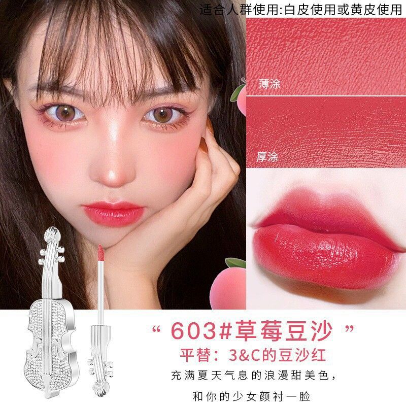 Son kem cây đàn đính đá soft mist velvet