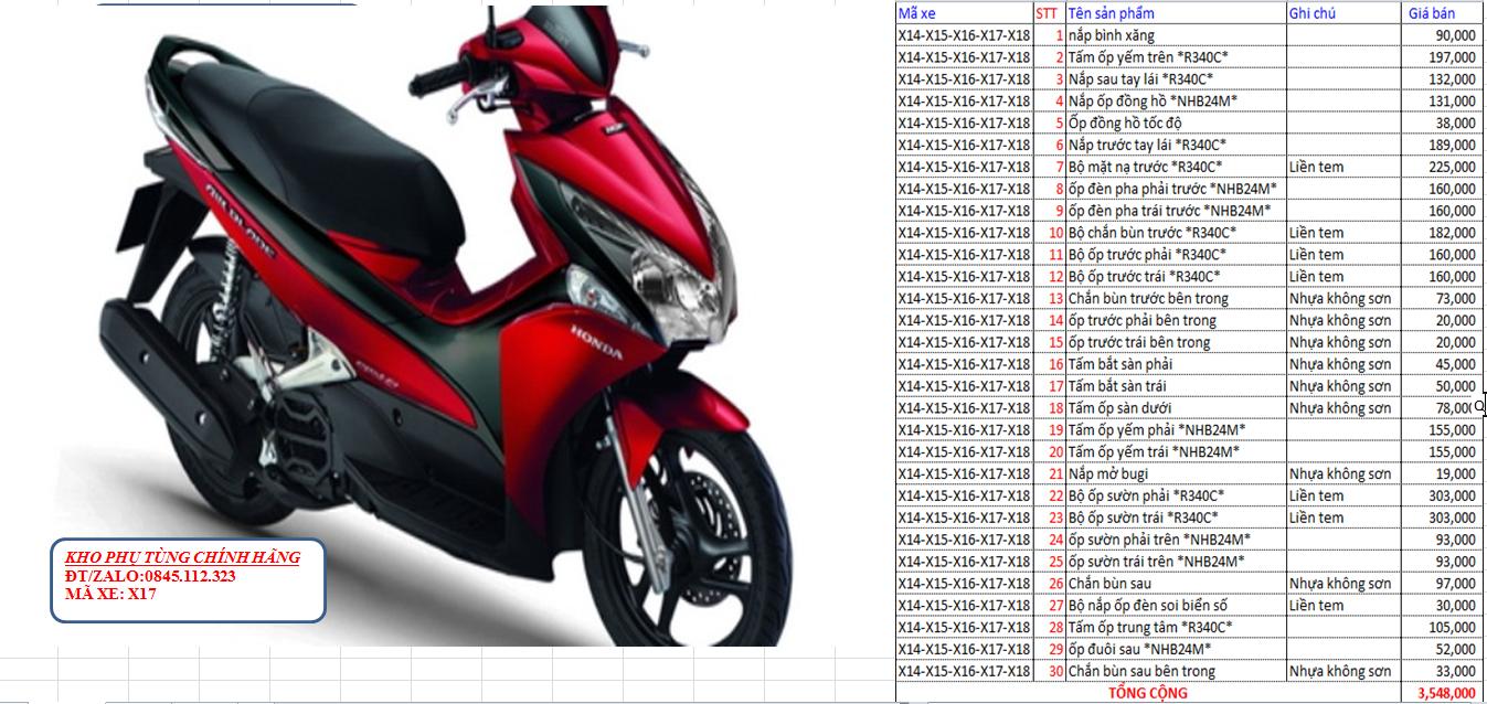 Bộ nhựa HONDA Air Blade đời 2011