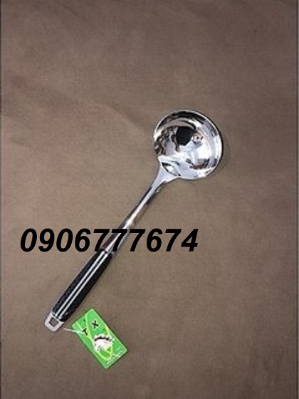 VÁ / MUÔI / SẠN inox cao cấp cán đen cách nhiệt chống nóng có lỗ và không lỗ