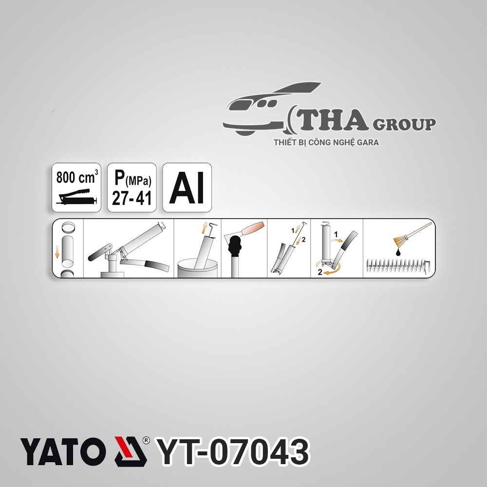 Súng bơm mỡ bằng tay 800cc Yato YT-07043