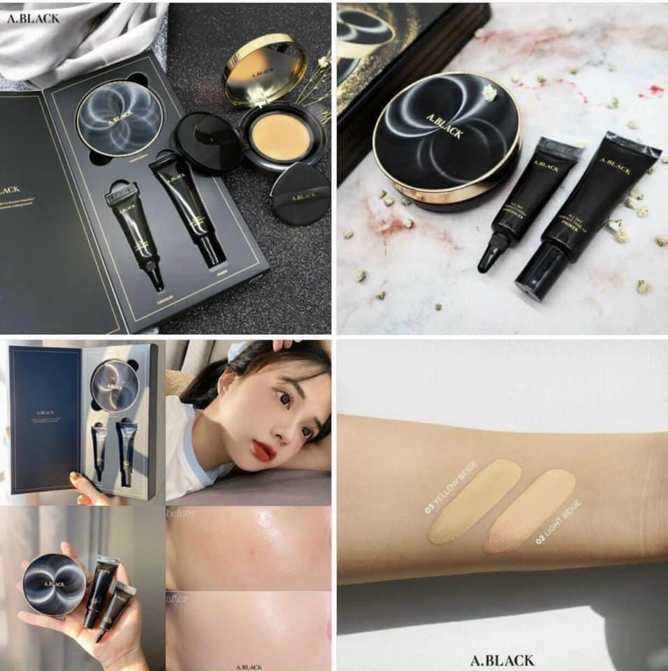 Set phấn nước A.Black All Day Perfect Cover Cushion SPF47 PA++